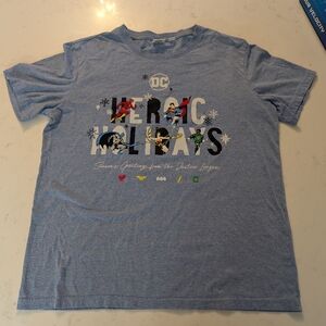 DC Comics Blue Heroic Holidays Unisex T-Shirt